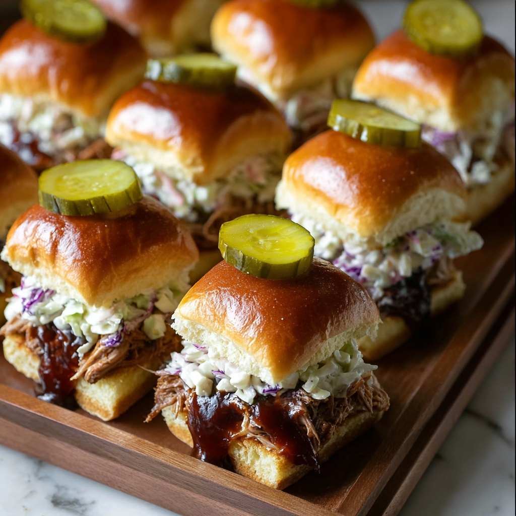 BBQ Chicken Sliders with Coleslaw Recipe - Recipe Image