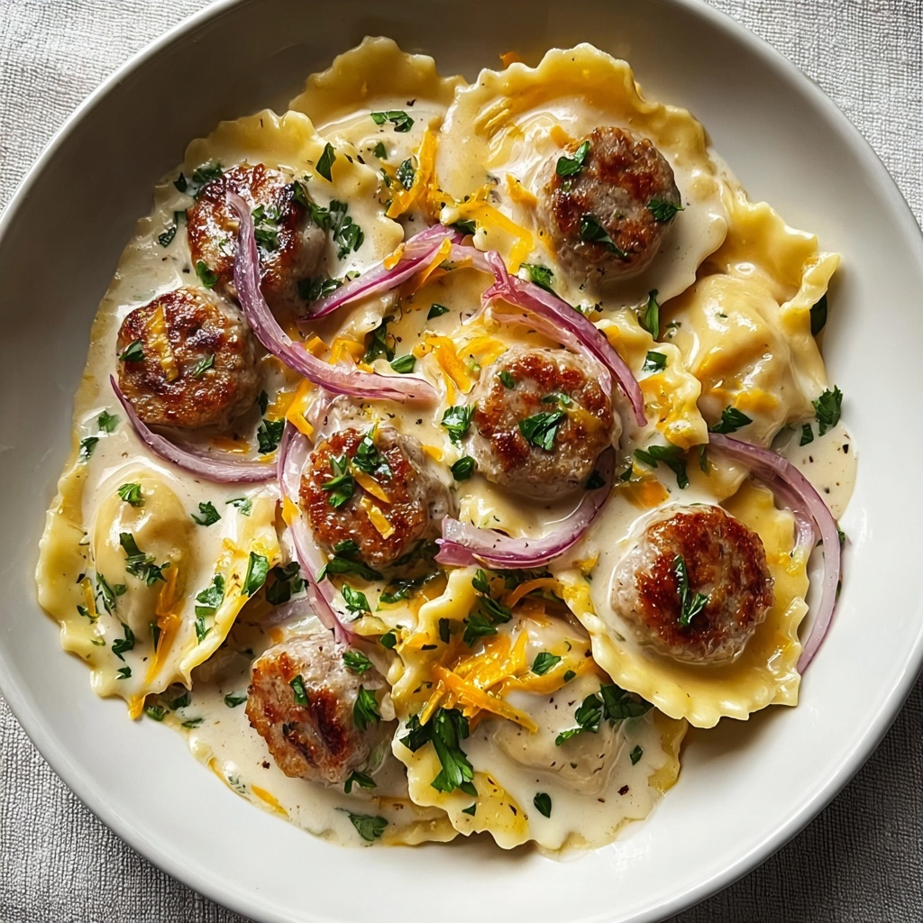 One-Pan Creamy Pierogi with Turkey Sausage Recipe - Recipe Image