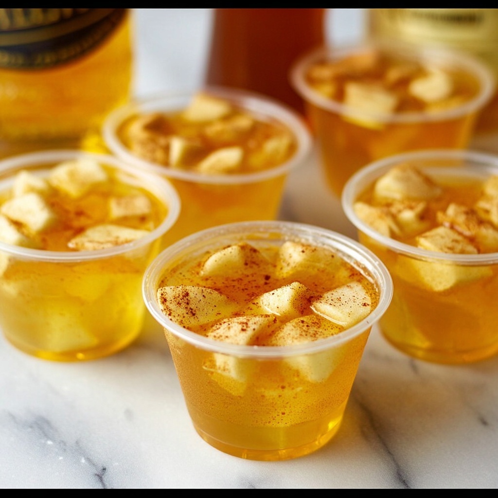 Apple Cider Bourbon Shots with Cinnamon Apple Garnish Recipe - Recipe Image