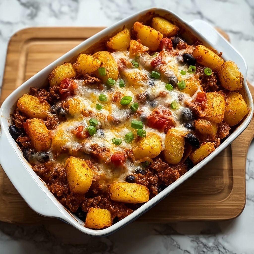 Cozy Chili Cheese Potato Bake for Ultimate Comfort Eating Recipe - Recipe Image