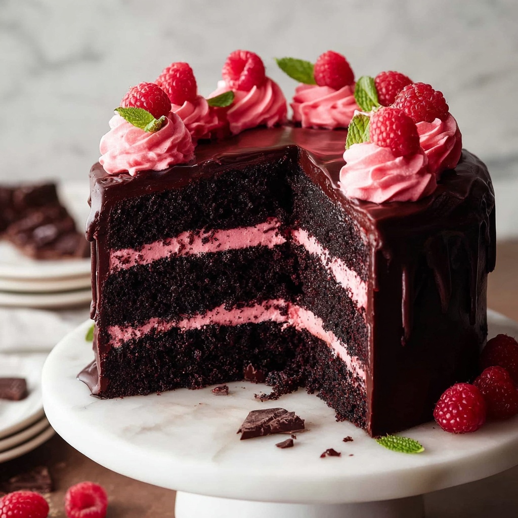 Chocolate Cake with Raspberry Ganache Recipe - Recipe Image