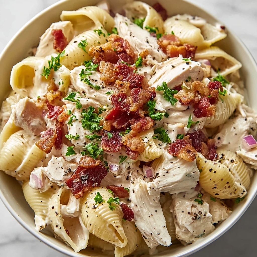 Chicken Turkey Bacon Ranch Pasta Salad Recipe - Recipe Image