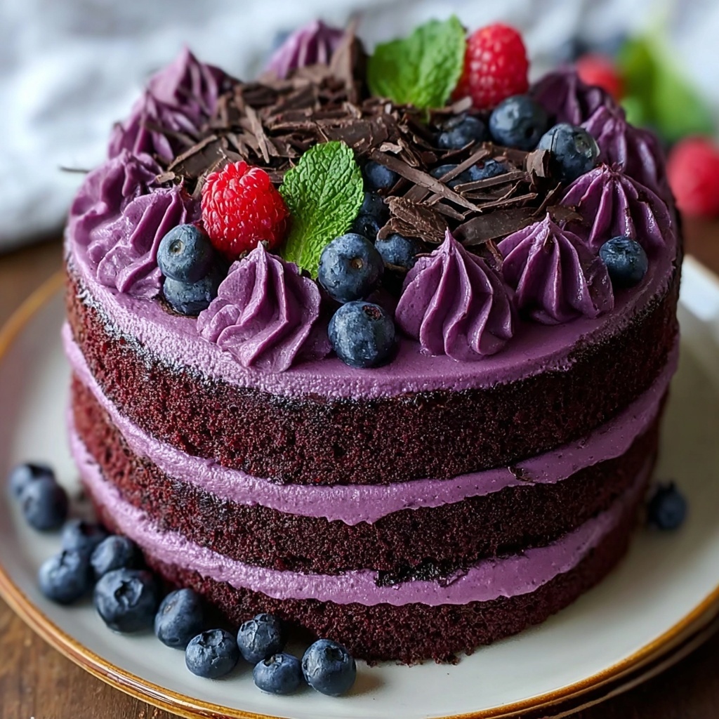 Purple Velvet Cake with White Chocolate Cream Cheese Frosting Recipe - Recipe Image