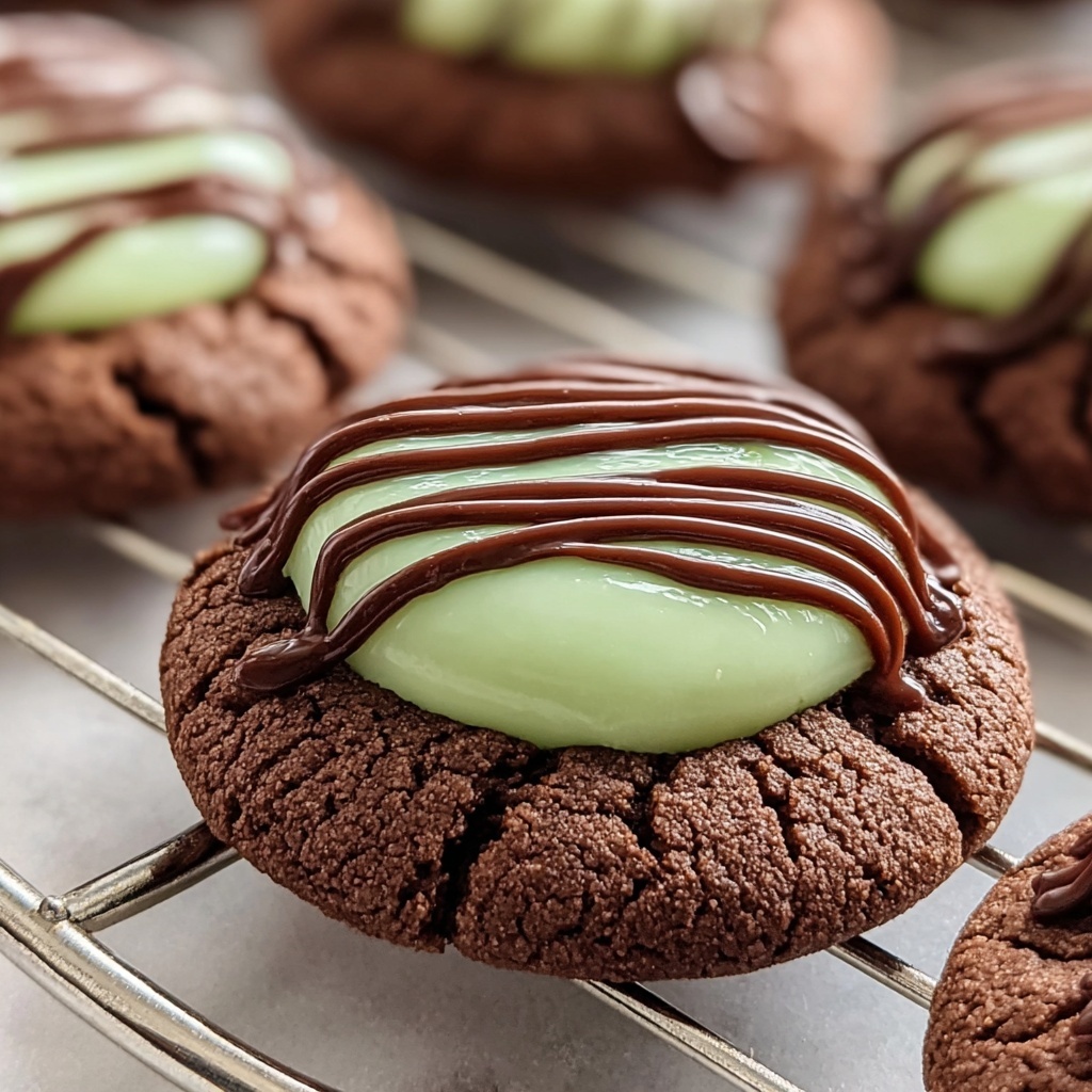 Chocolate Mint Thumbprint Cookies Recipe - Recipe Image