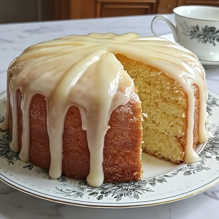 Vanilla Buttermilk Pound Cake with Cream Cheese Glaze Recipe