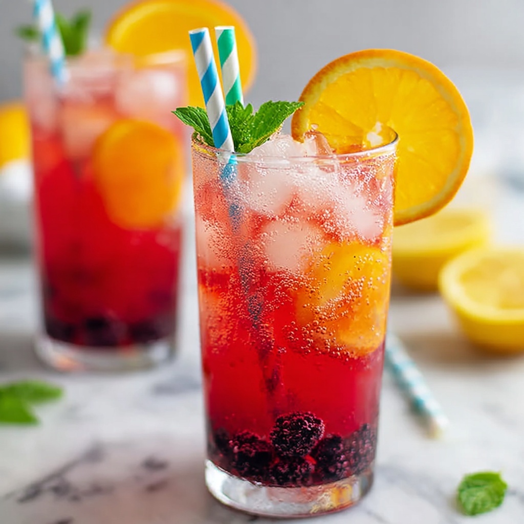 Layered Rainbow Mocktail for Kids Recipe - Recipe Image