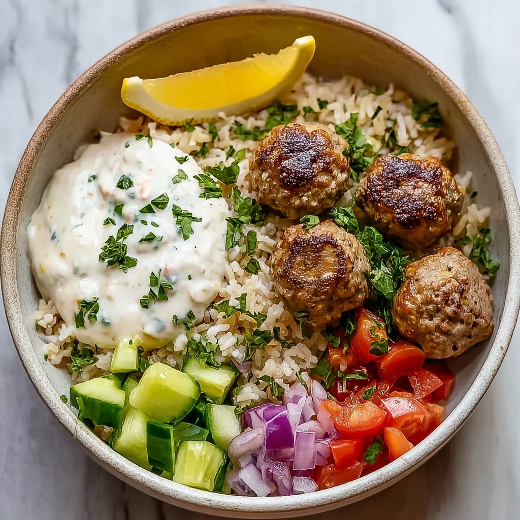 Mediterranean Bowl with Ground Turkey Meatballs Recipe - Recipe Image