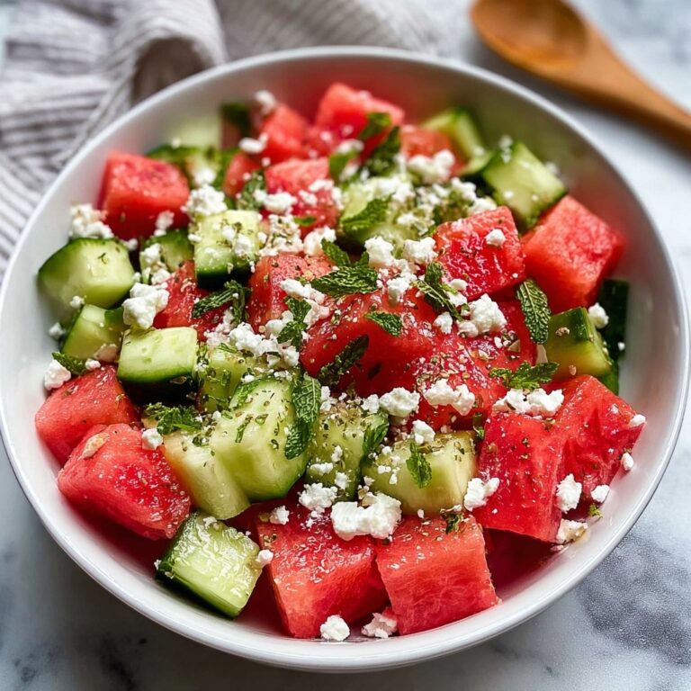 Watermelon Salad with Cucumber and Feta Recipe