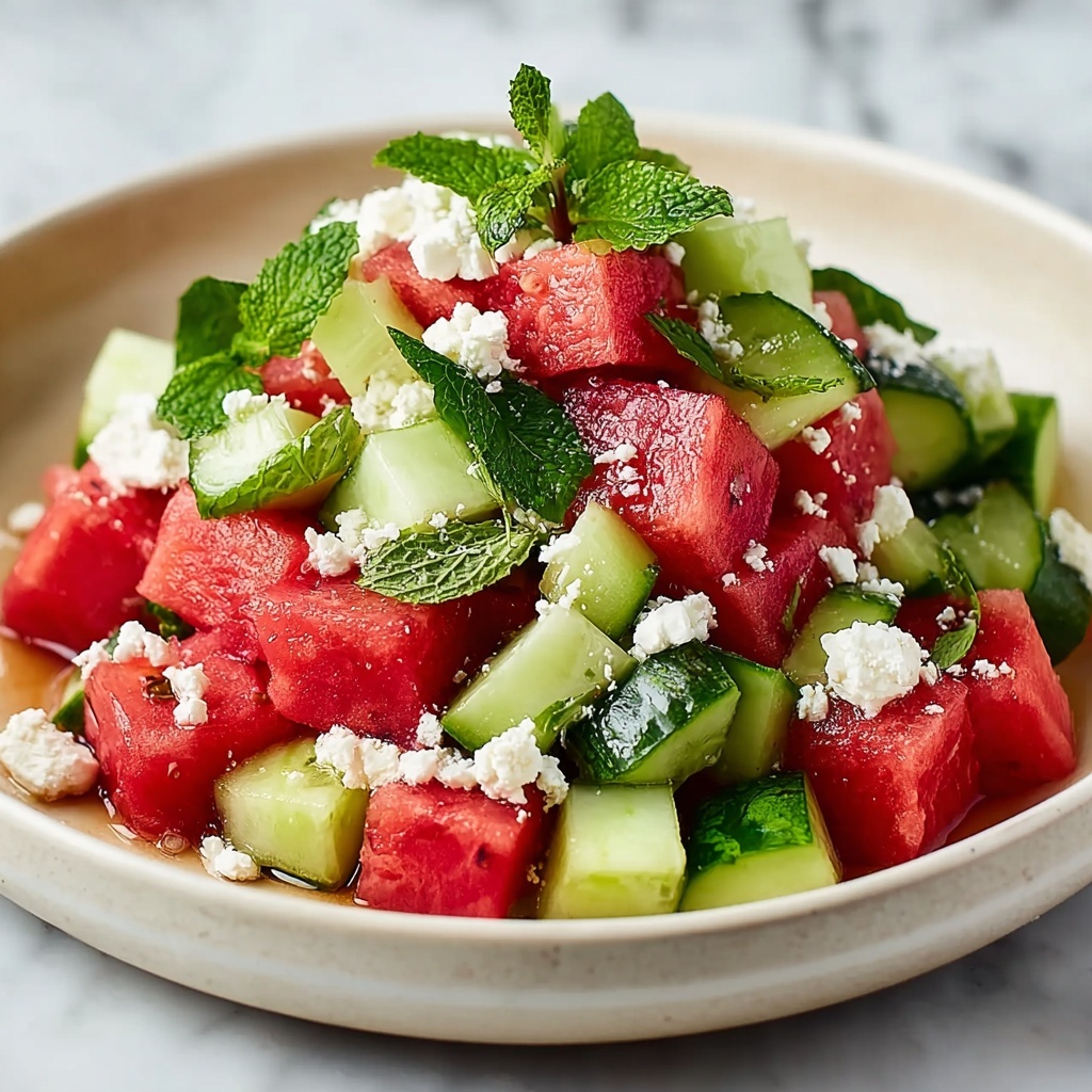 Watermelon Salad with Feta and Cucumber Recipe - Recipe Image