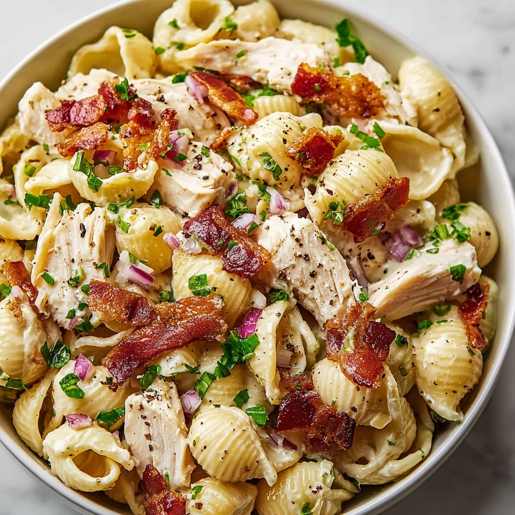 Chicken Turkey Bacon Ranch Pasta Salad Recipe - Recipe Image