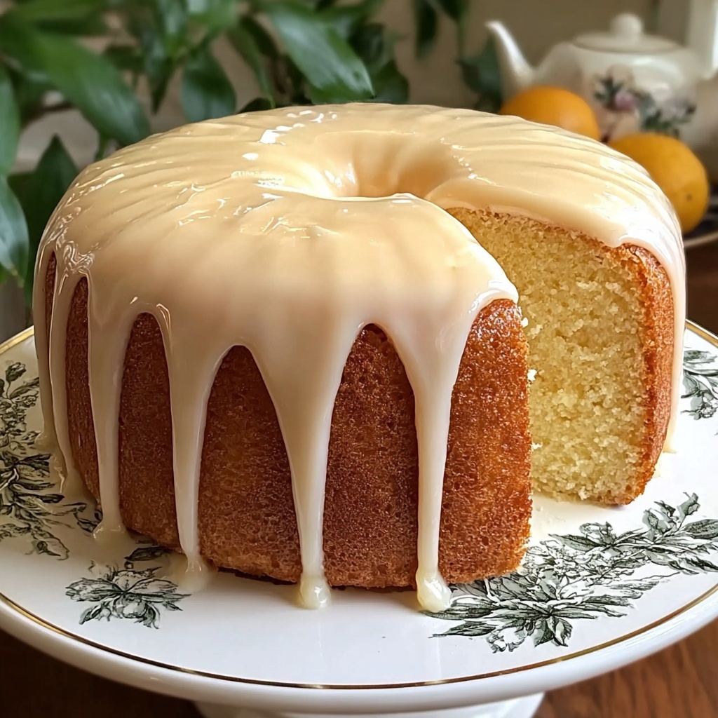 Vanilla Buttermilk Pound Cake with Cream Cheese Glaze Recipe - Recipe Image