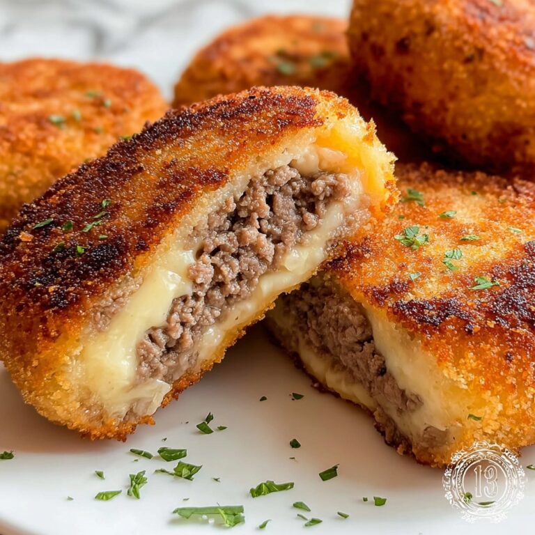 Beef and Cheddar Potato Croquettes with Mozzarella Recipe