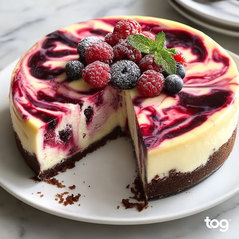 White Chocolate Raspberry Swirl Cheesecake Recipe