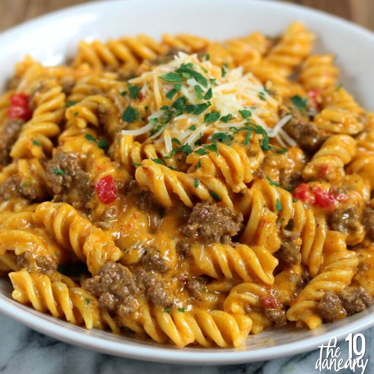 Creamy Mozzarella Rotini with Spicy Cajun Beef and Velveeta Sauce Recipe