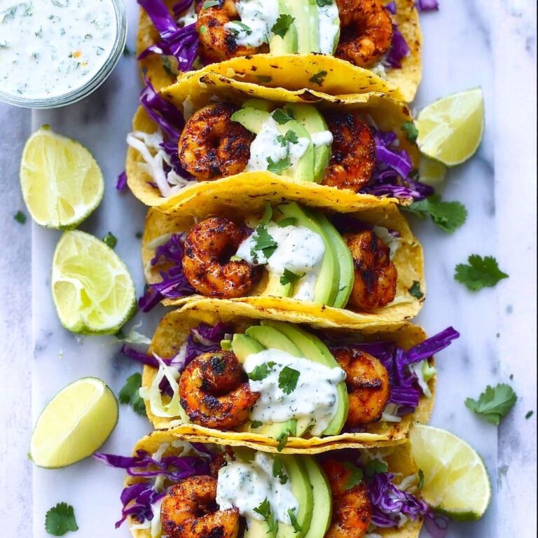 Blackened Shrimp Tacos with Cilantro-Lime Yogurt Sauce Recipe